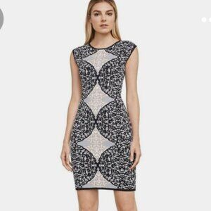 BCBGMAXAZRIA Jose Battenburg Jacquard Knit Dress